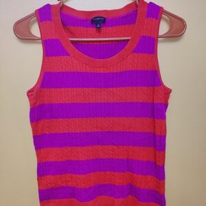 Talbots Ribbed Fitted Pink and Orange Tank Top